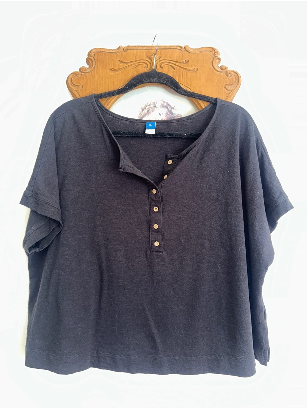 Old Navy Gauze button Henley casual top